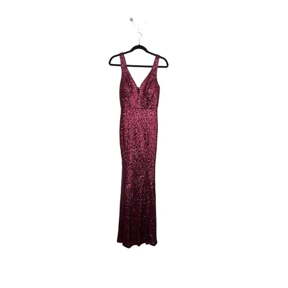 Crystal Doll | Dresses | Crystal Doll Burgundy Wine Sequin Formal Dress Sz  5 | Poshmark